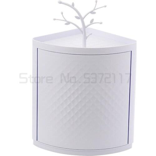Bathroom corner triangular shelf dustproof rotary storage rack bedroom corner finishing lockers