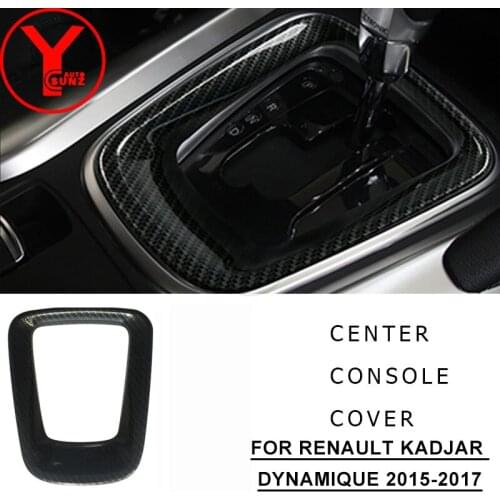 ABS Carbon Center Console Cover Protector For Renault Kadjar Dynamique 2015 2016 2017 Accessories Interior Parts YCSUNZ