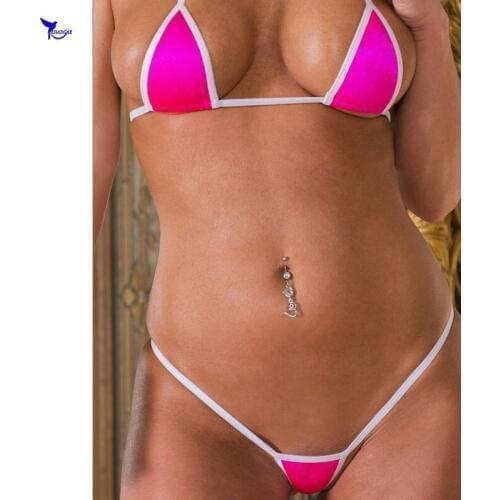 Extreme G-String Bra Beach Sunbath Micro Bathing Suit Women Sexy Bikinis Swimming Costumes Lingerie Set Thong Bottoms Swimwear