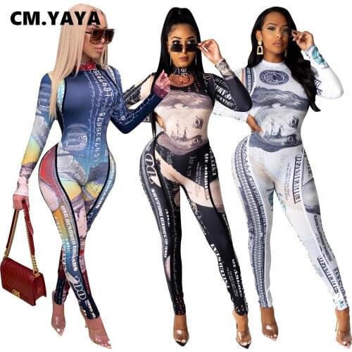 CM.YAYA Women US Dollar Bodycon Jumpsuit
