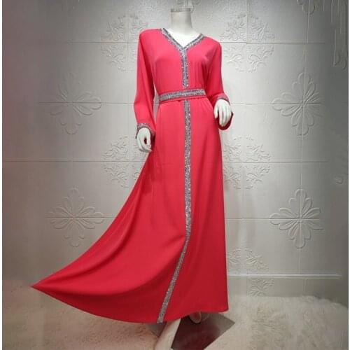 Womens Long Muslim Dress Moroccan Caftan Evening Gowns Abaya Turkey Arabic Dresses Djellaba Femme 2021 Islamic Clothing Bubu