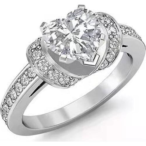 2021 New Trend Heart Rings For Women Wedding Engagement Eternity Ring Inlay AAA Cubic Zirconia Luxury Fine Jewelry Size 6-10