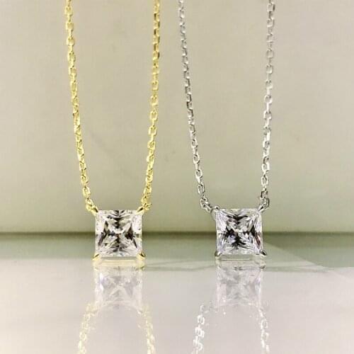 2021 New 925 Sterling Silver Ice Fragment High Carbon Diamond Gold Color Pendant Necklace For Women Fashion Engagement Jewelry