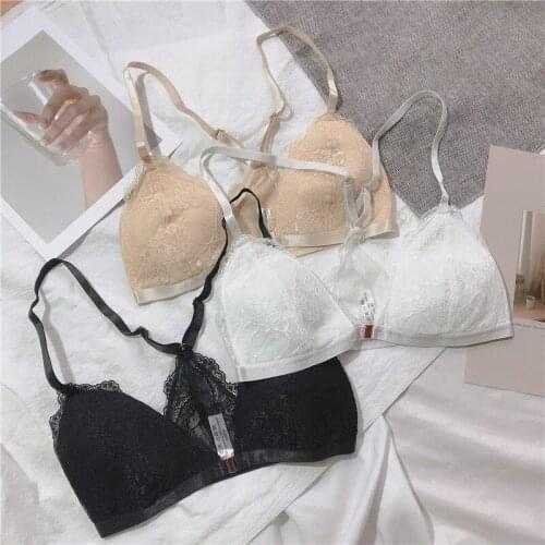 Women Sexy Lingerie Push Up Seamless Adjustable Plus Size Backless Bralette Underwear Brassiere Lace Front Closure Bras Wireless