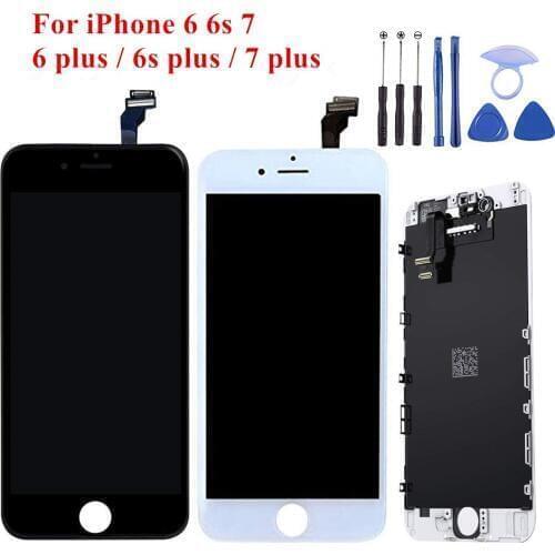 Black/White Assembly LCD Display Digitizer For iPhone 6s LCD Touch Screen For iPhone 6 7 plus No Dead Pixel with Gifts AAA