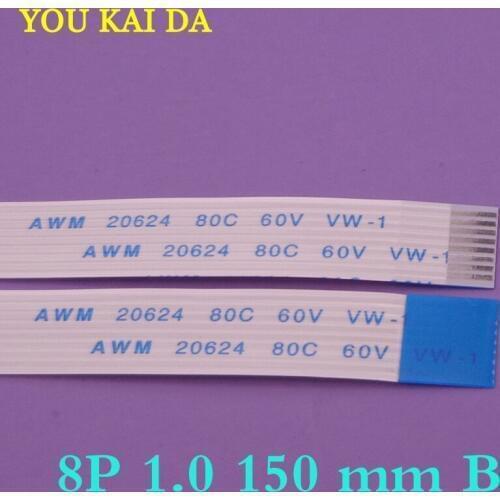 10pcs 8 pin FFC FPC flat flexible cable 1.0mm pitch 8pin Reverse / Anisotropy Length 150mm Width 8mm Ribbon Flex Cable