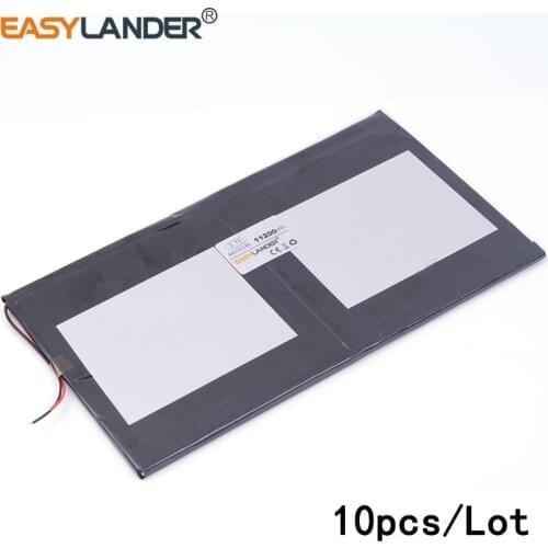 10pcs/Lot 3.7V,11200 mAH 44105186 lithium Li ion polymer rechargeable battery for tablet pc V971,V972 quad core Naptop PAD