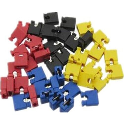 100pcs/lot 2.4mm Pin Header jumper shorted cap Headers Wire Housings Black yellow white green red blue