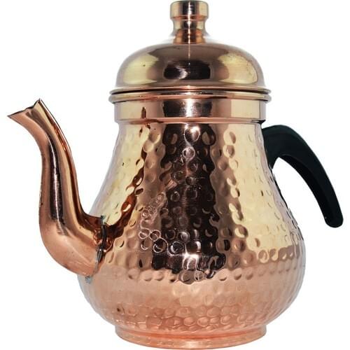 2.1lt Turkish Copper Teapot Kettle Teapot Pear Type Handmade Teapot, Geleneksek Tea Coffee Plant Tea Plastic Handle