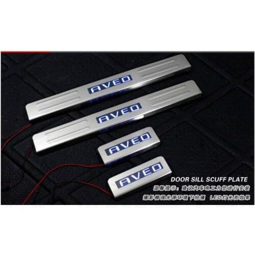 4PCS/SET Stainless Steel Door Sill Scuff Plate for Chevrolet AVEO 2011 2012- 20142015 Car Styling Accessories