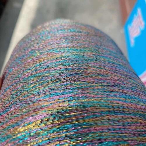 400g/Lot Beautiful Shiny colorful space dye gold silver silk metallic Yarn weaving crochet yarn for knitting Sewing thread