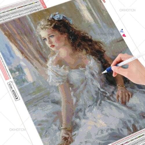5D Diamond Painting Portrait Women Diy Diamond Embroidery Picture Full Square Drill Diamond Embroidery Wall Art Pictures