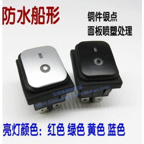 6pcs rocker switch 4P/6P 2gear self locking 250V 16A waterproof oil-proof RL2 KCD4 22*29mm ON-OFF for power supply