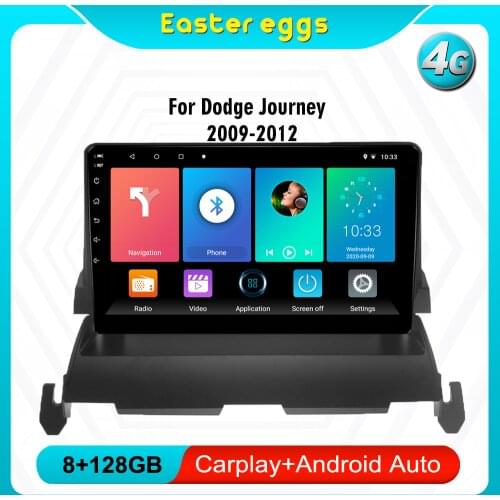 For DODGE Journey 2009-2012 Head Unit 2 Din 9" Android Car Multimedia Video Audio FM BT GPS Navigation Player