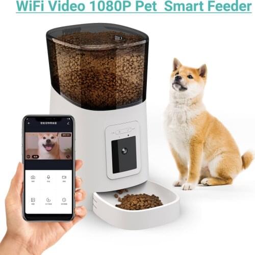 [Vide Version] 6L Automatic Pet Feeder Smart Cat Dog Food Dispenser Remote Control APP Timer Feeding Machine Pet Cat Supplies