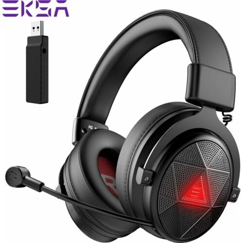 EKSA 5.8GHz Wireless Gaming Headphones with Microphone ENC 7.1 Surround E910 Wireless Headset Gamer Low Latency for PC/PS4/TV