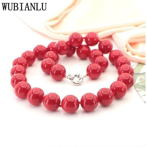 New 3-14mm Multi-Style Artificial Coral Red Stone Beads Necklace Chain Choker Clavicle Women Jewelry Bosmian Girl Party Fashion