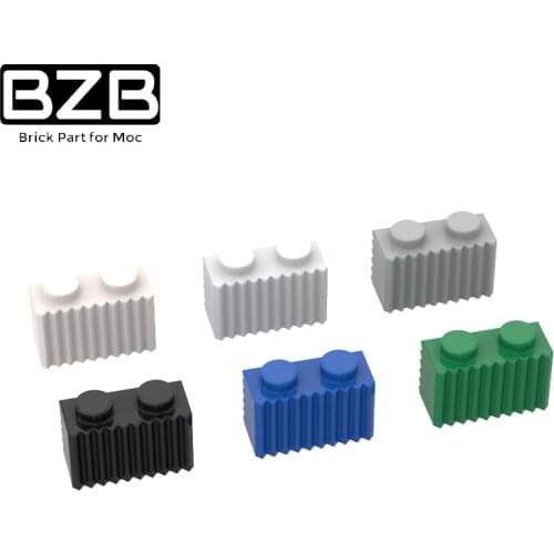 BZB MOC 2877 1x2 With Grooved Brick High-tech Building Block Model Brick Parts Kids Brain Game DIY Toys Education Best Gifts