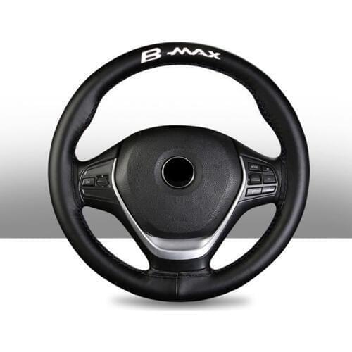 15 Inch Genuine Leather Braided Steering Wheel Cover for Ford Bmax B-max Car Interior Accessories