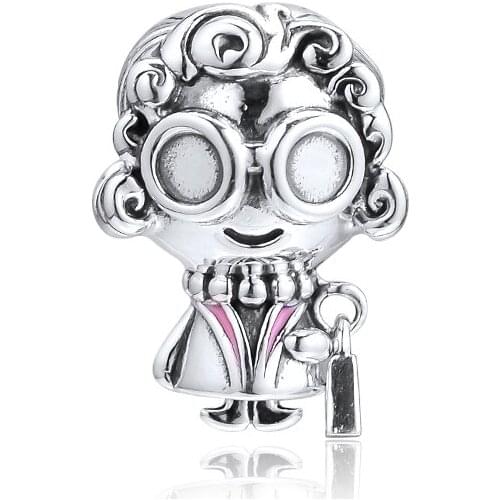 CKK Fit Pandora Bracelet Mrs. Wise Charms 925 Original Sterling Silver Charm Beads for Jewelry Making Bead Kralen Perle