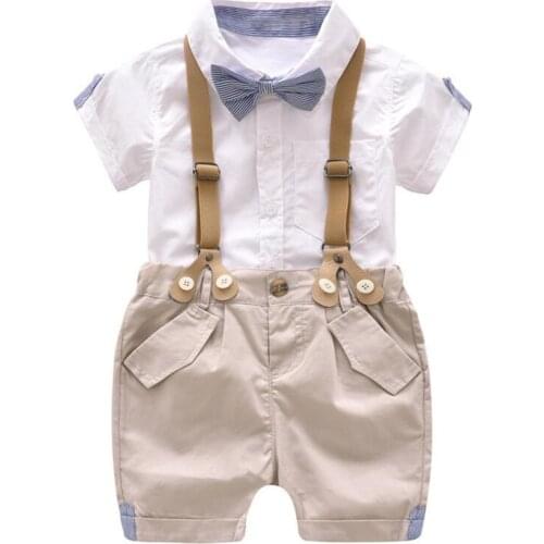 Kids Baby Boy Summer Clothes Fashion Gentleman 1-4 Years Kids Boy Clothing Baptism Party Wedding Boy Children Costume Outfits