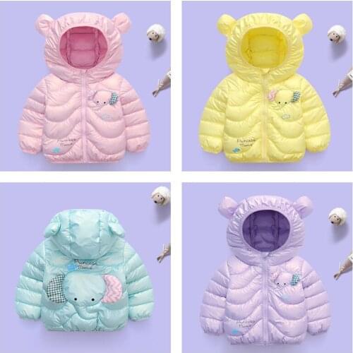 Baby Hooded Down Jackets For Kids Coats Autumn Boys Cartoon Warm Jacket Coat Jacket Toddler Girl Zipper Jacket Outerwear