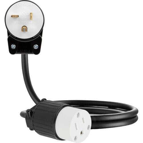 JORINDO NEMA 6-20P 90°Elbow design to 5-15R Power conversion line,American standard 3-pin male to 3-hole female conversion
