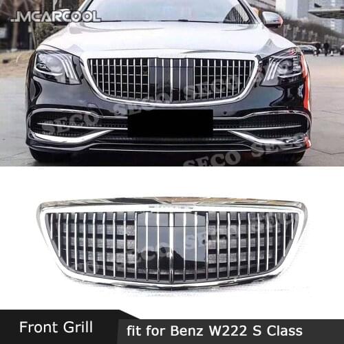 For Mercedes Benz W222 S320 S350 S400 S560 S600 S680 S65 2014-2019 Front Bumper Grille Mesh MH style Grill Cover Car Styling