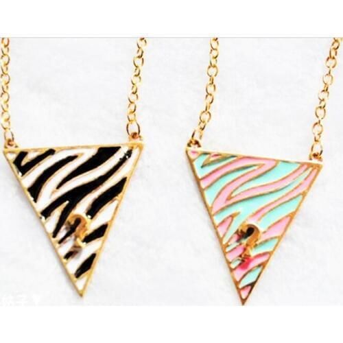 Fashion style Question Mark Triangle Wild Zebra Stripes Drip Long Necklaces Pendants Accessories Jewelry