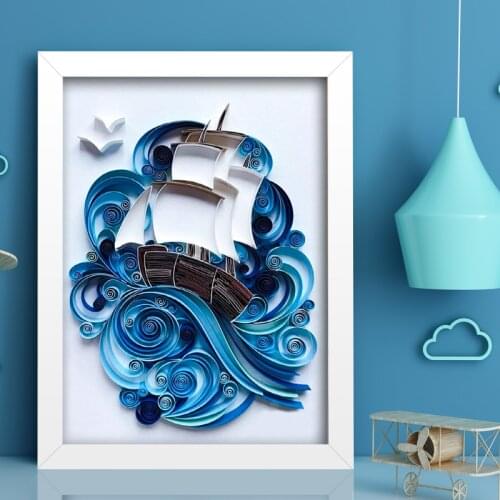 DIY paper quilling start sailing craft paper home decoration quilling paper craft arts and crafts kit origami quilling tools set