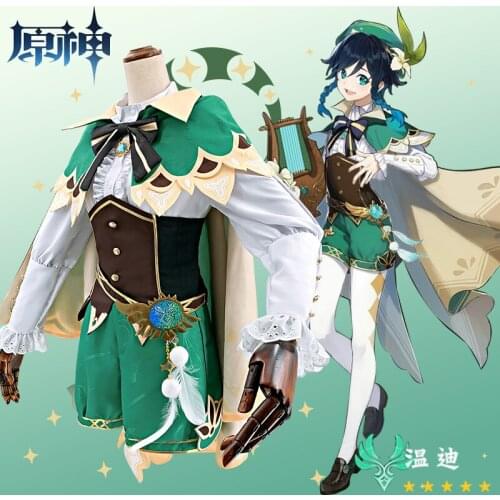 2020 New Arrival Game Genshin Impact Venti Cute Cosplay Costume Venti New Outfit