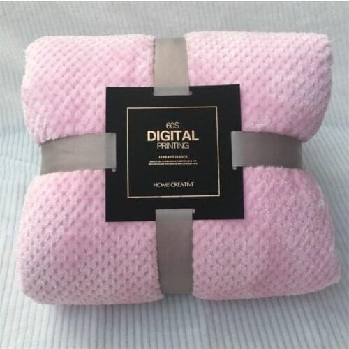 Coral Fleece Pink White Plush Blanket Throw Children Plaids Air Conditioning Blankets Throw on Bed Sofa/Couch 70/100/150cm