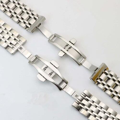 Solid stainless steel watch band flat head watch with steel band chain watch accessories watch steel band