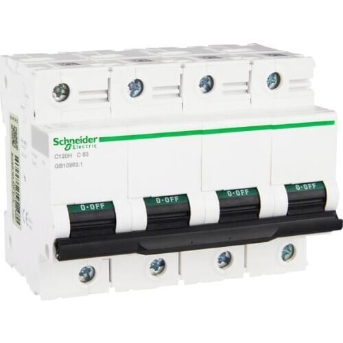 Original Export C120H Miniature Circuit Breaker Air Switch 4P C Curve 63A 400V 50 / 60Hz 10kA A9N19803