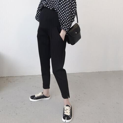 Autumn Pregnant Women Casual Nine Pants Elastic High Waist Thin Trousers Pregnancy Pants Pregnant Women Maternity Loose Trousers