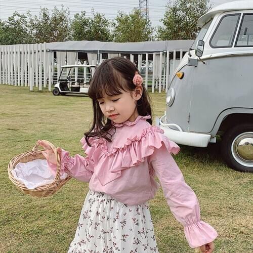 2-8T Elegant Ruffles T shirt For Girls Toddler Kid Spring Clothes Boho Sweet Party Club Top Lovely Tee Cute Princess tshirt