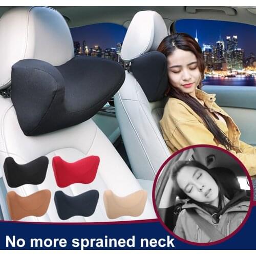 1PC Car Headrest Neck Pillow Seat Chair Auto Memory Foam Cotton Mesh Cushion Fabric Cover Soft Head Rest Car Accessories