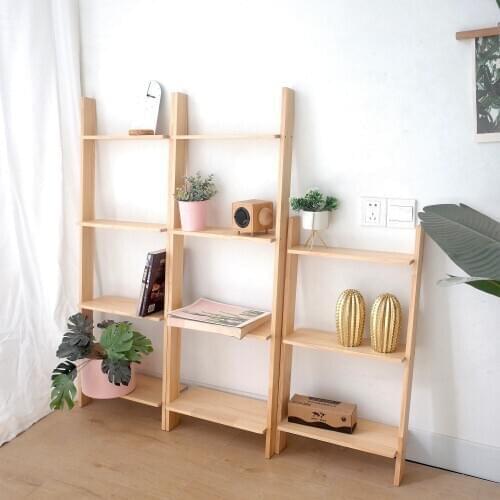 Solid wood The shelf Fall to the ground Simple and easy To receive a book shelf household sitting room trapezoidal flower shelf