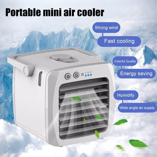 Portable Air Cooler Fan USB Air Conditioner Low Noise Desktop Bedroom Office Humidifier Cooling Fans