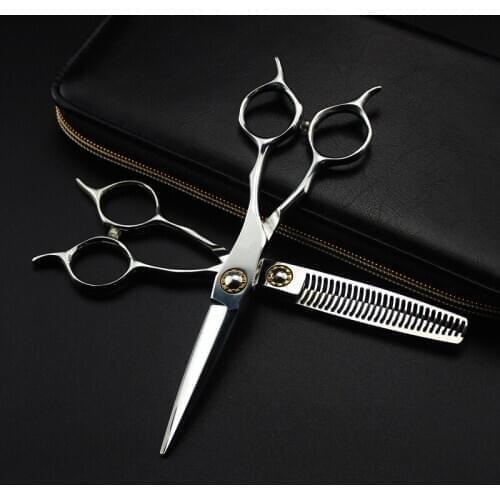 Professional Japan 440c 6 '' Bearing Two-tailed hair scissors haircut thinning barber makas cutting shears hairdresser scissors