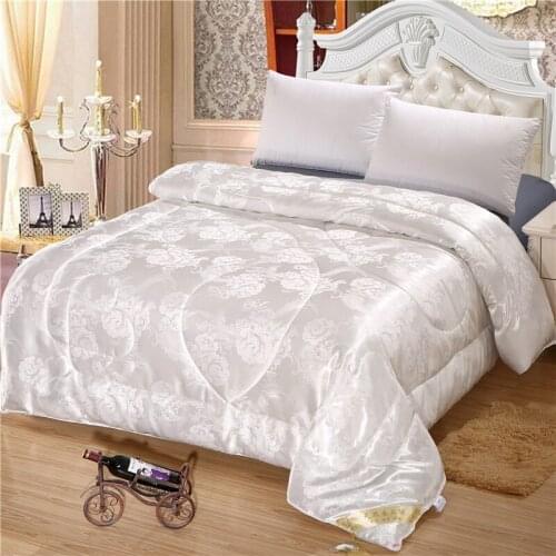 Luxury Silk Comforter Jacquard Bed Duvet Weighted Blanket Winter Quilted Quilts Twin Full Queen Textiles Size Home King Duvet