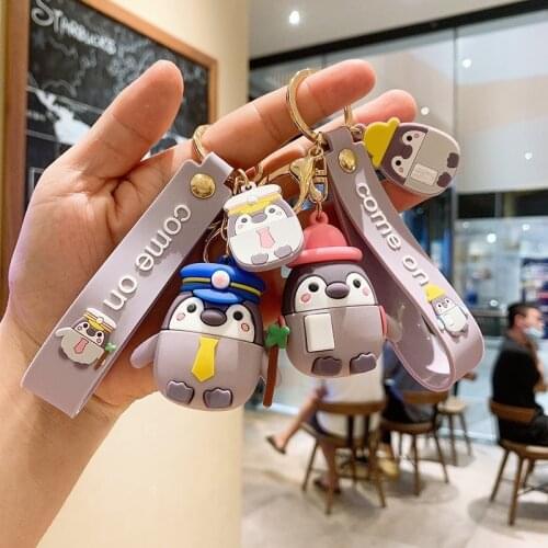 Penguin cartoon silicone doll key chain pendant car key chain custom pvc creative gifts bag ornaments