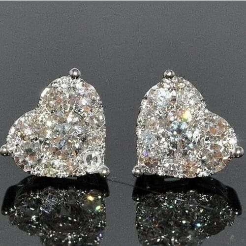 2020 New Design Luxury Crystal Heart Stud Earrings Fashion Big Love Earrings For Woman Romantic Wedding Jewelry Accessories