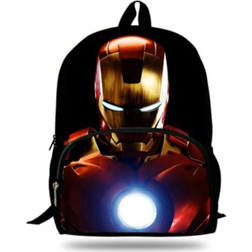 Disney Iron Man School Bags 16inch Childrens Boys Gilrs Scool Backpack Primary Kids Teenager Boys Superhero Mochilas
