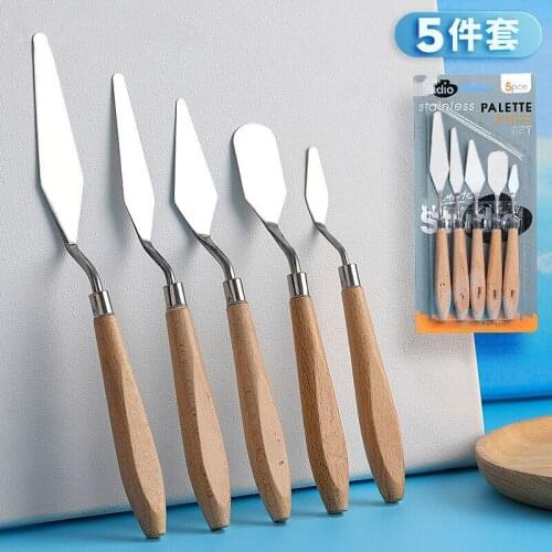 Oil painting scraper stainless steel acrylic painting palette knife metal manicure tool scraper color matching set
