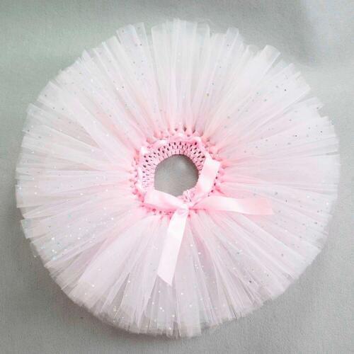 Light Pink Glitter Fluffy Tutu Skirt for Girls Birthday Party Skirt Toddler Dance Pettiskirt Costume Photo Props Newborn-6T