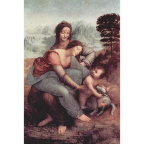High quality Oil painting Canvas Reproductions The Virgin and Child with St. Anne by Leonardo Da Vinci Painting hand painted