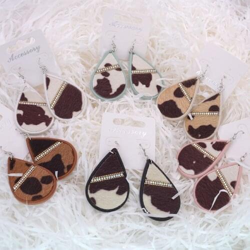 WELLMORE BOHEMIA Drop Dangle Earrings For Women 10 colors leather earrings fashion Female jewelry wholesale dropshipping