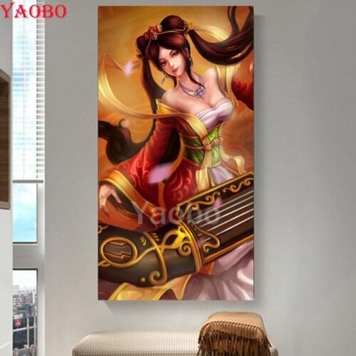 Yaobo 5d Diamond Painting Japanese Woman Geisha Full Drill Diamond Embroidery New Arrival Cross Stitch Diamond Mosaic Large Size