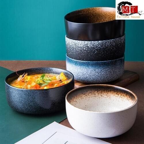 Japanese ceramic student dormitory instant noodle bowl single bowl large bowl household restaurant soup bowl ramen bowl